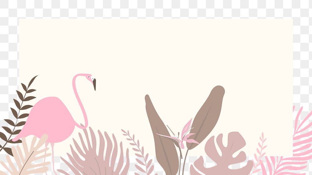 Flamingo note png element, transparent background
