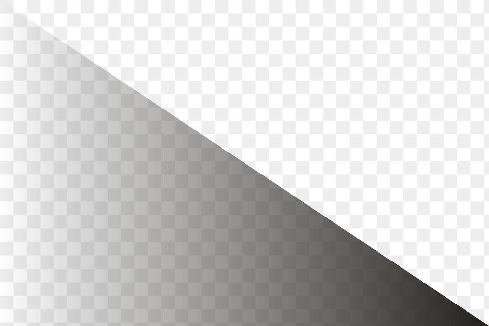 Black gradient png triangle border, transparent background