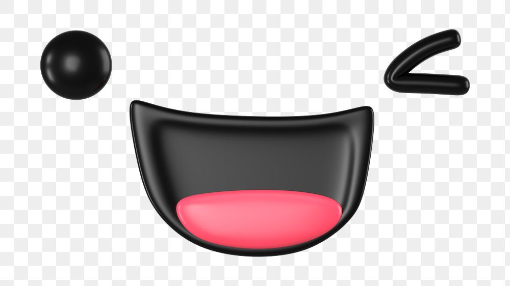 Wink face png 3D character, transparent background