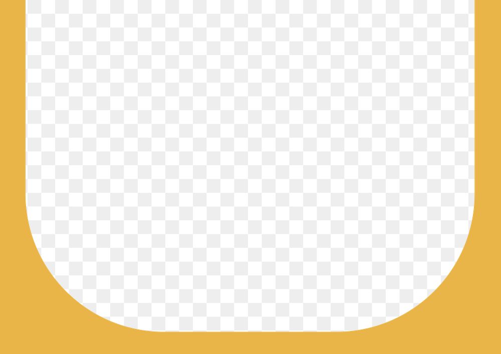 Yellow curve png border frame, transparent background