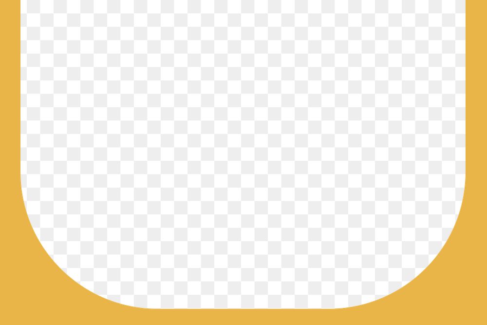 Yellow curve png border frame, transparent background