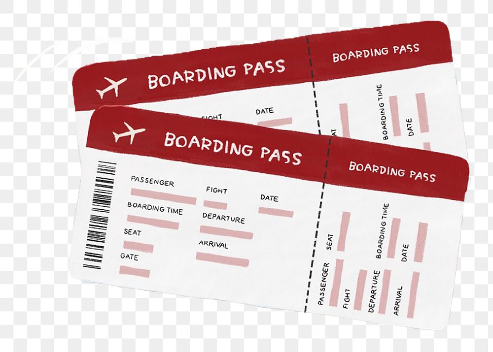 Boarding pass png sticker, transparent background