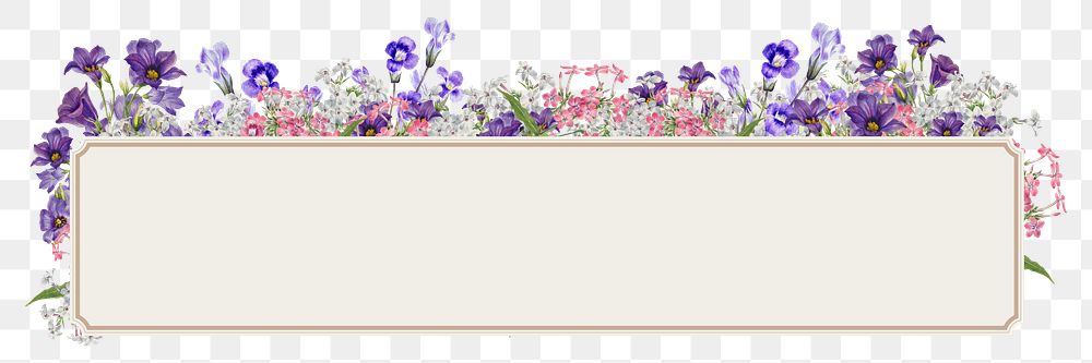 PNG Purple flower badge, Spring aesthetic illustration, transparent background