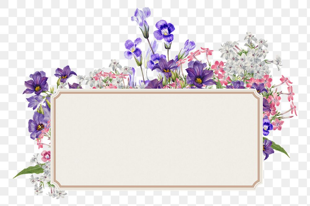 PNG Purple flower badge, Spring aesthetic illustration, transparent background