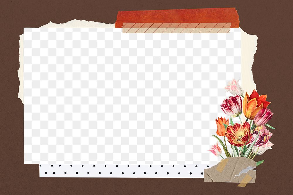 Autumn aesthetic  png frame, ripped paper transparent design