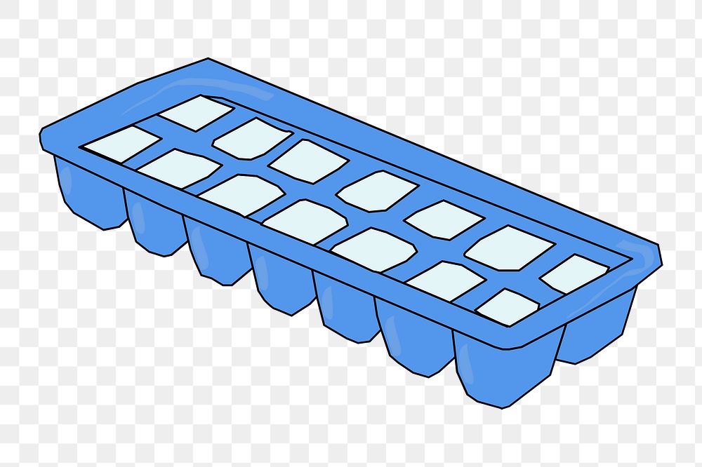 Ice tray png clipart illustration, transparent background. Free public domain CC0 image.