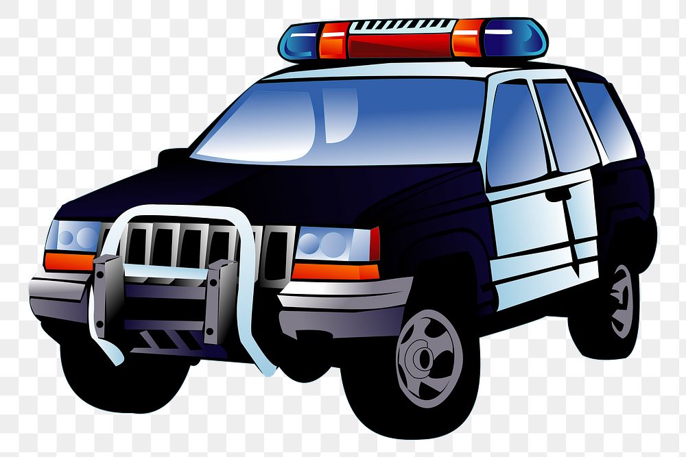 Police car png clipart, transparent background. Free public domain CC0 image.