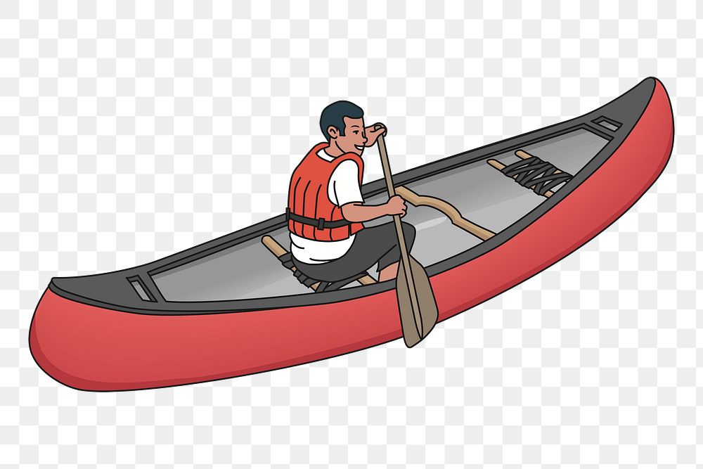 Kayaking man png clipart, transparent background. Free public domain CC0 image.