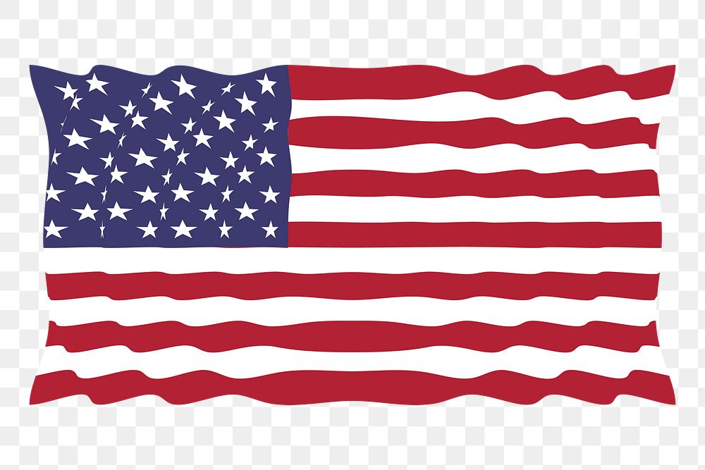 USA flag png clipart, transparent background. Free public domain CC0 image.