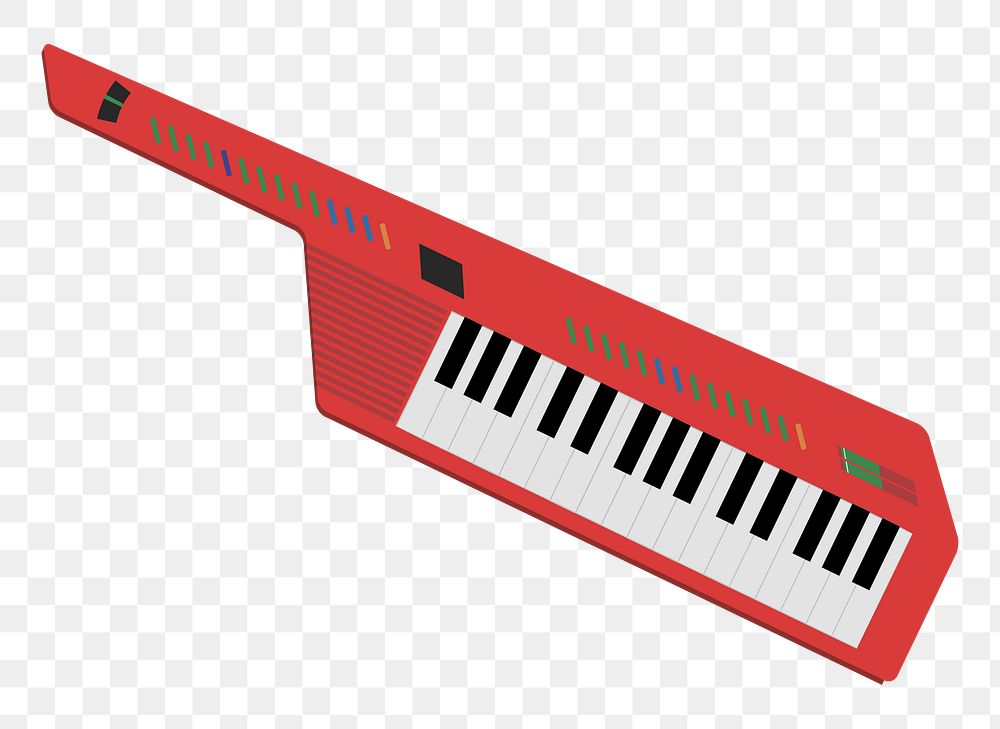 Keytar musical instrument png clipart, transparent background. Free public domain CC0 image.