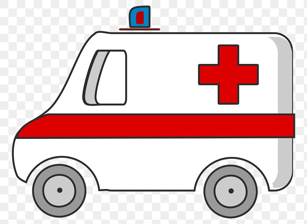 Ambulance car vehicle png clipart, transparent background. Free public domain CC0 image.