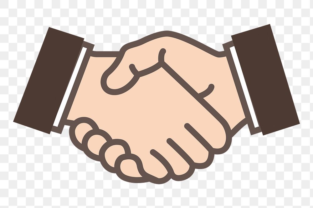 Business handshake png clipart, transparent background. Free public domain CC0 image.