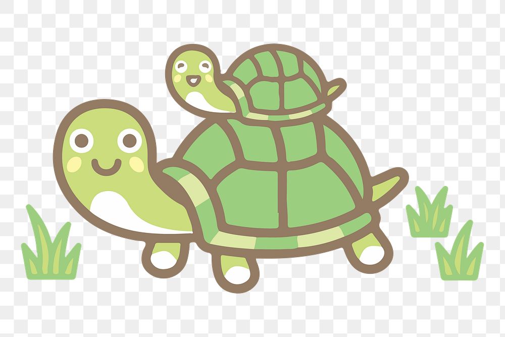 Baby mummy turtles png clipart, transparent background. Free public domain CC0 image.