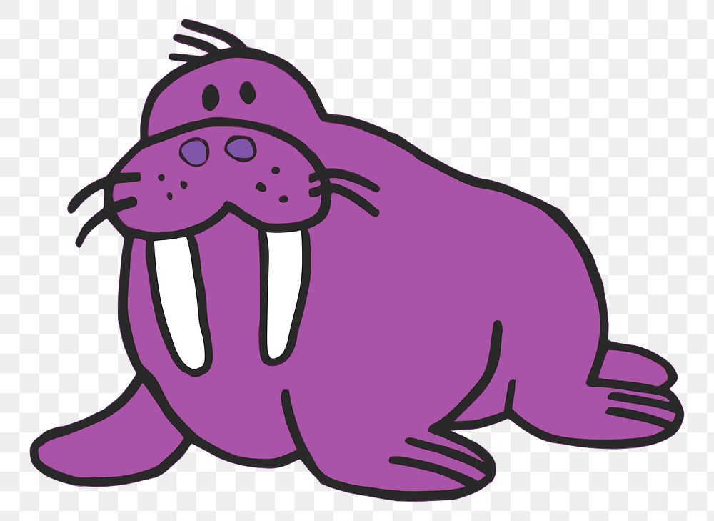 Purple sea lion png clipart, transparent background. Free public domain CC0 image.