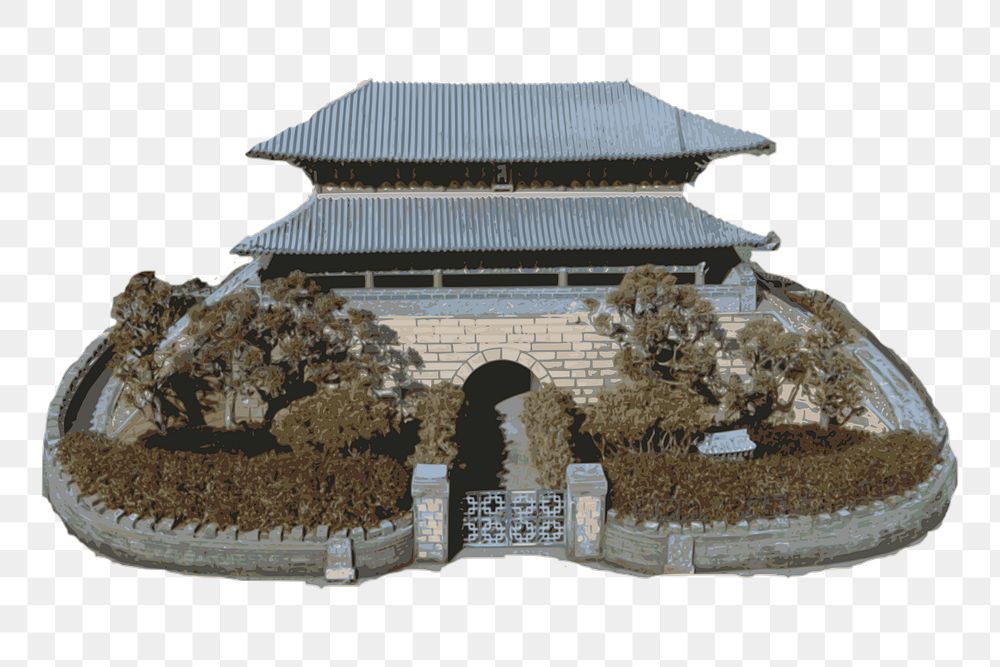 Japanese temple png clipart, transparent background. Free public domain CC0 image.