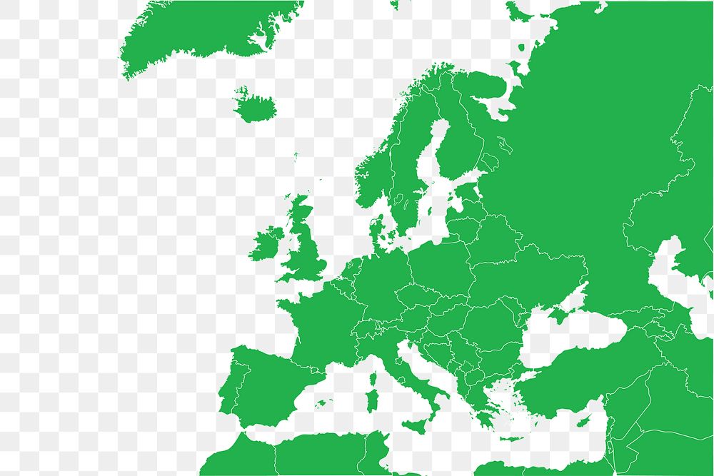 Europe map png sticker, transparent background. Free public domain CC0 image.