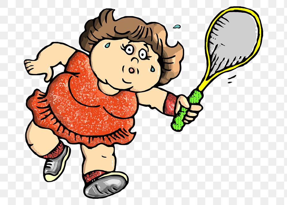 Tennis player  png clipart illustration, transparent background. Free public domain CC0 image.