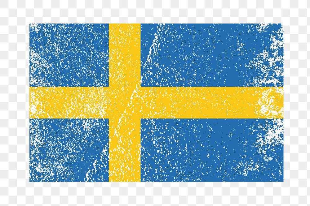 Swedish flag png sticker, transparent background. Free public domain CC0 image.