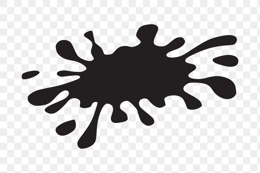 Black splash png sticker, transparent background. Free public domain CC0 image.