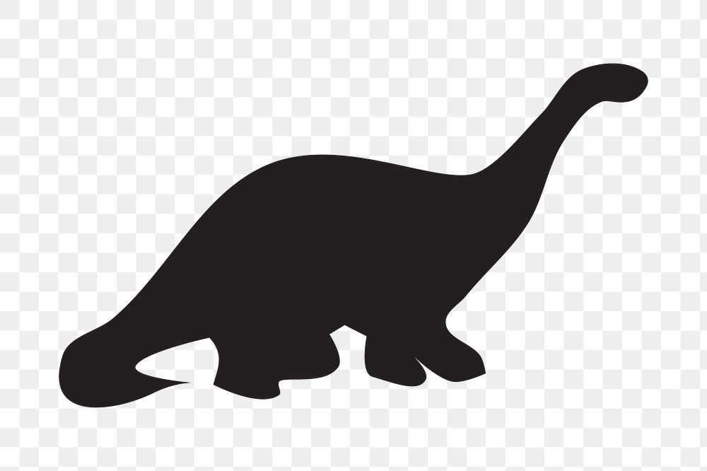 Silhouette dinosaur  png clipart illustration, transparent background. Free public domain CC0 image.