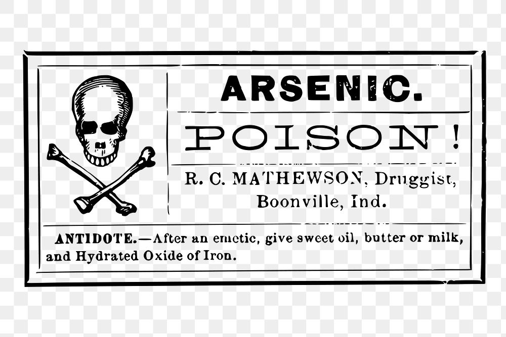 Arsenic poison! png sticker, transparent background. Free public domain CC0 image.