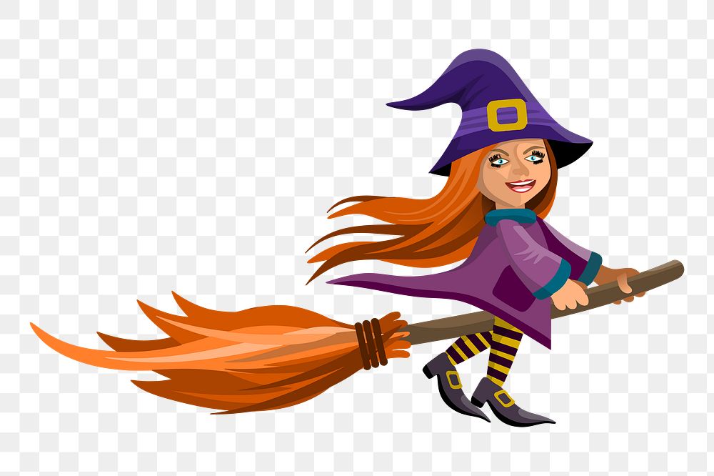 Witch png illustration, transparent background. Free public domain CC0 image.