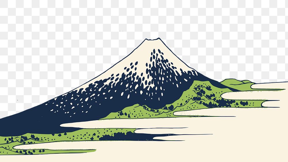 Fuji mountain png sticker, transparent background. Free public domain CC0 image.