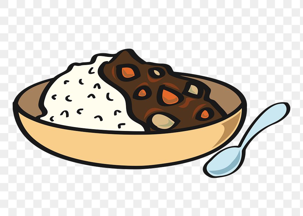 Japanese curry rice png sticker, transparent background. Free public domain CC0 image.