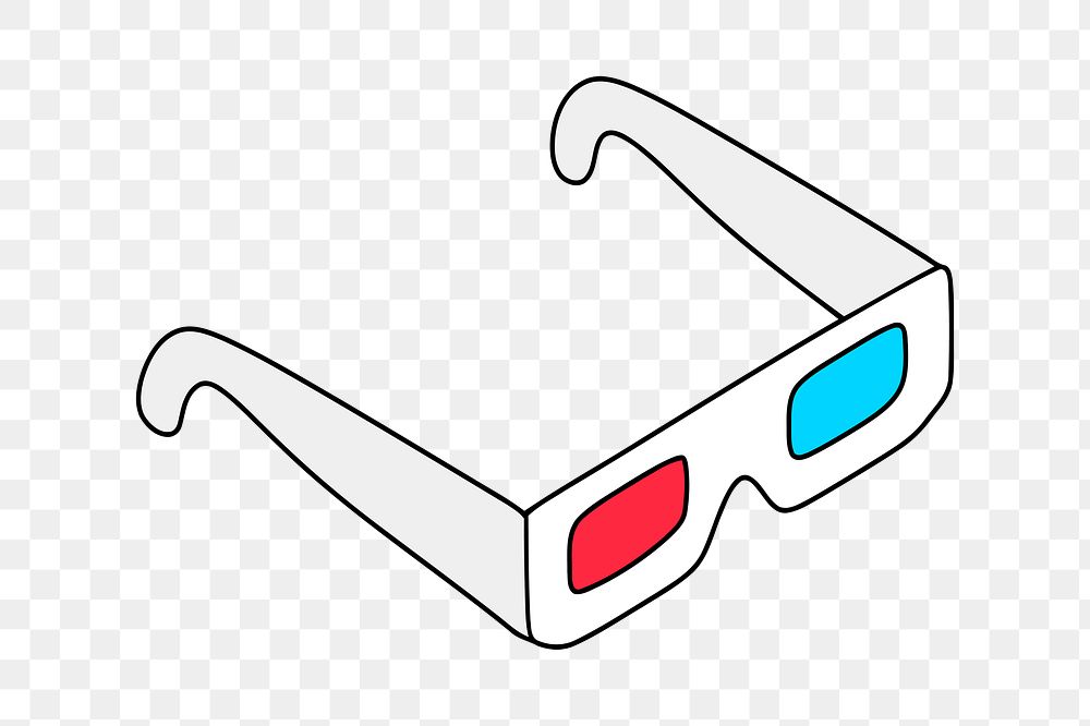 3D glasses  png clipart illustration, transparent background. Free public domain CC0 image.