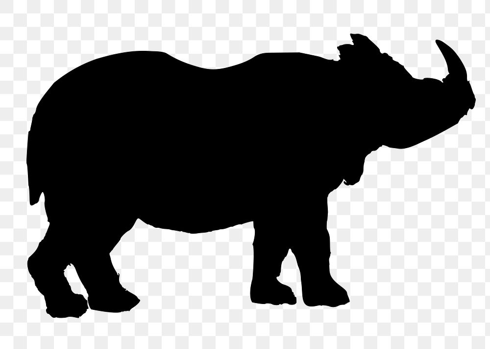 Rhinoceros png illustration, transparent background. Free public domain CC0 image.