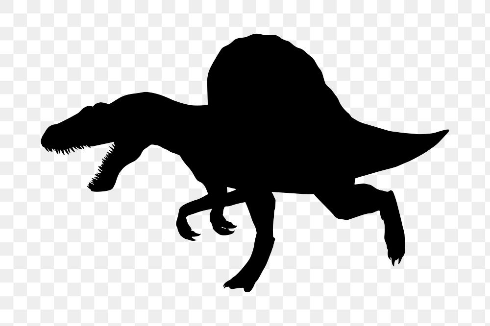 Dinosaur silhouette png illustration, transparent background. Free public domain CC0 image.