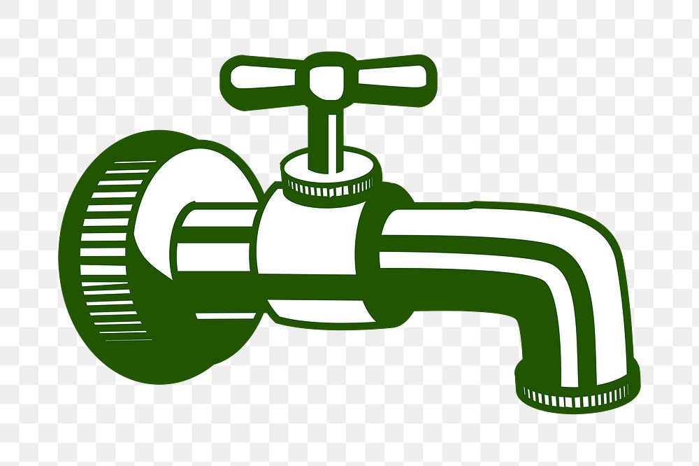Water faucet  png clipart illustration, transparent background. Free public domain CC0 image.