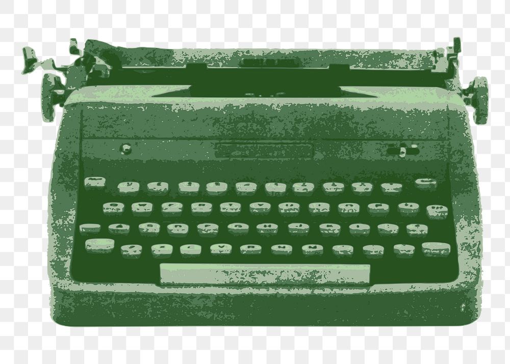 Typewriter png illustration, transparent background. Free public domain CC0 image.