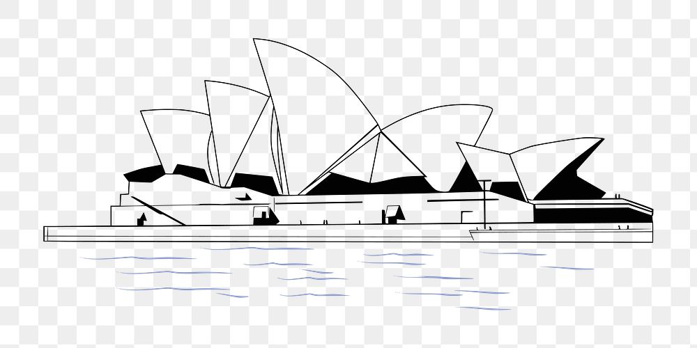 Png sydney opera house clipart, transparent background. Free public domain CC0 image.