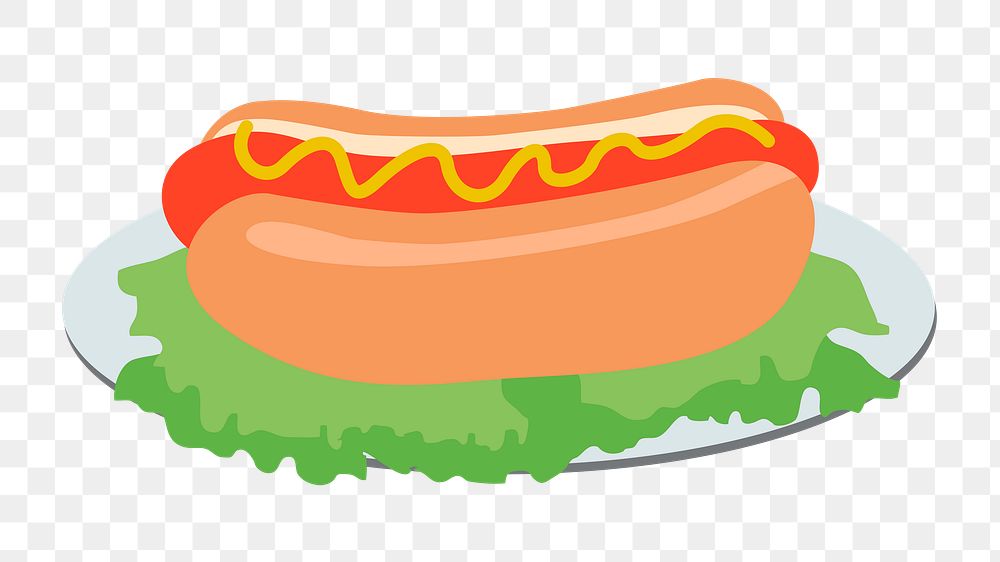 Png hot dog clipart, transparent background. Free public domain CC0 image.