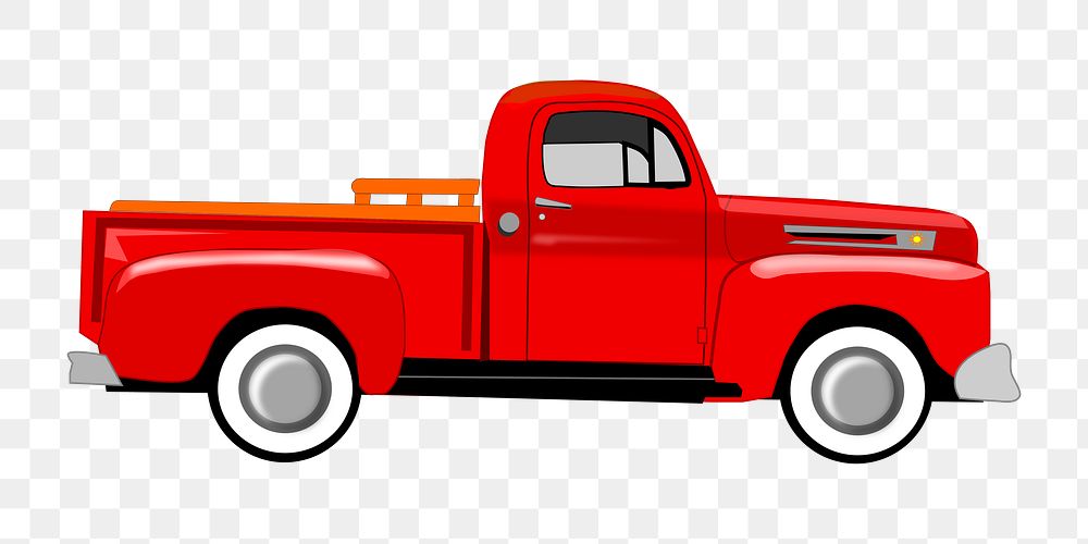 Png red truck clipart, transparent background. Free public domain CC0 image.