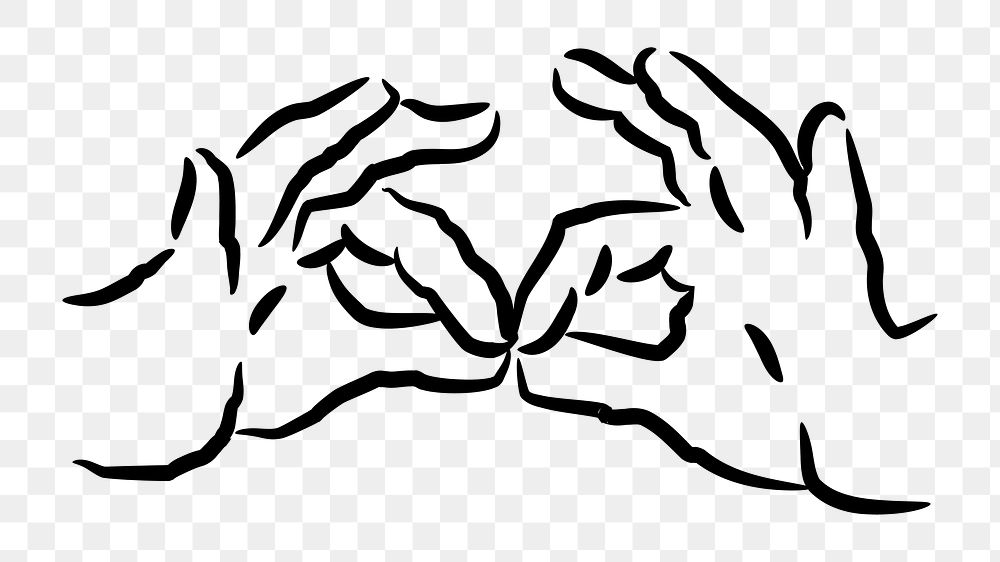 Hand gesture png sticker sign language clipart, transparent background. Free public domain CC0 image.