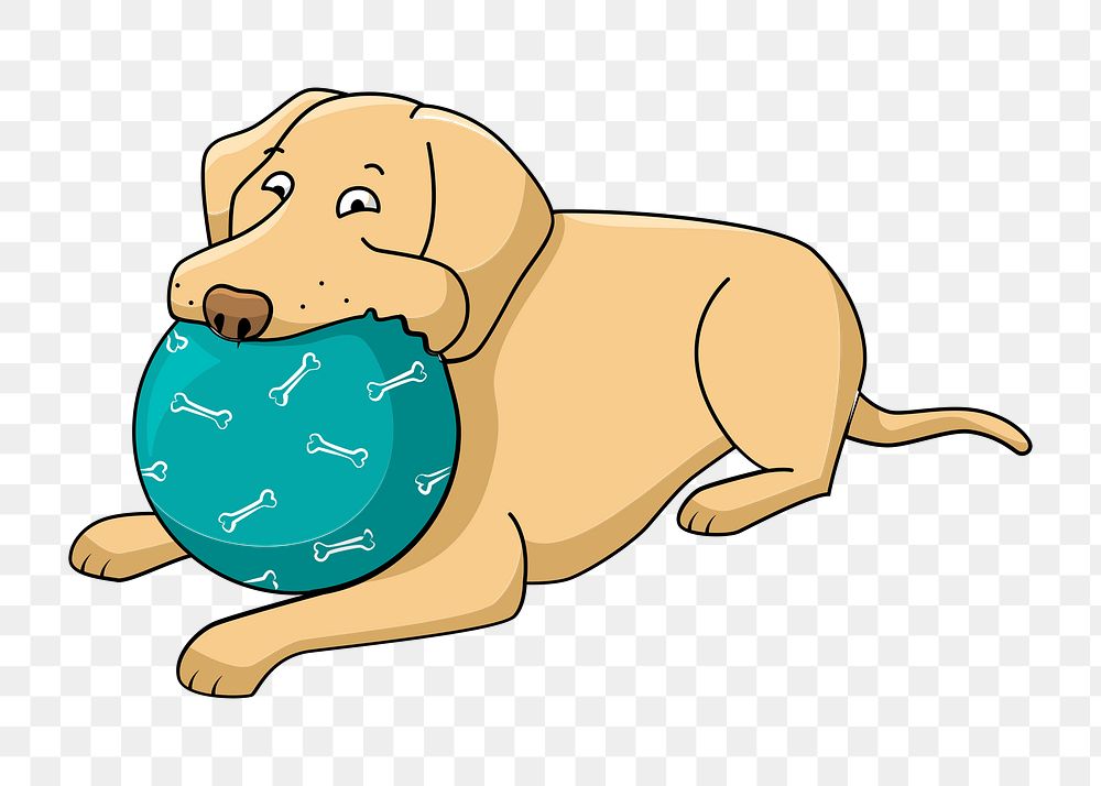 Png dog ball clipart, transparent background. Free public domain CC0 image.