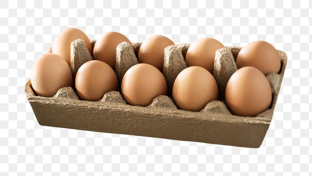 Egg carton png, food element, transparent background