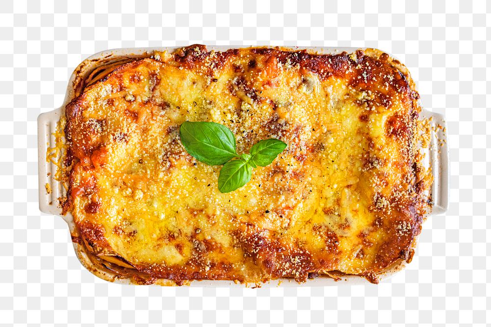 Homemade lasagna png, transparent background