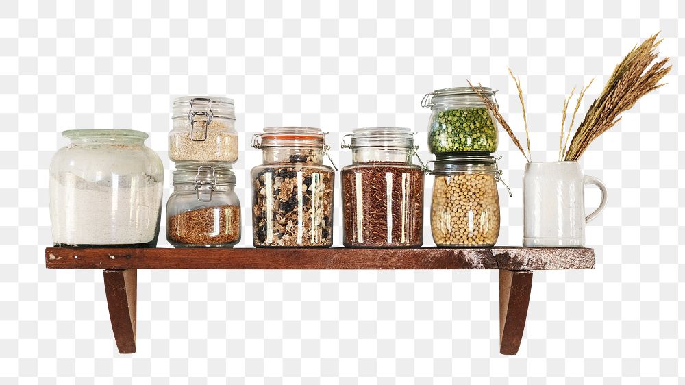 Kitchen jar png collage element on transparent background