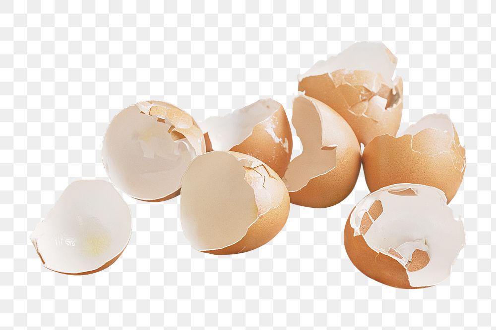 Png cracked egg shells , food element, transparent background