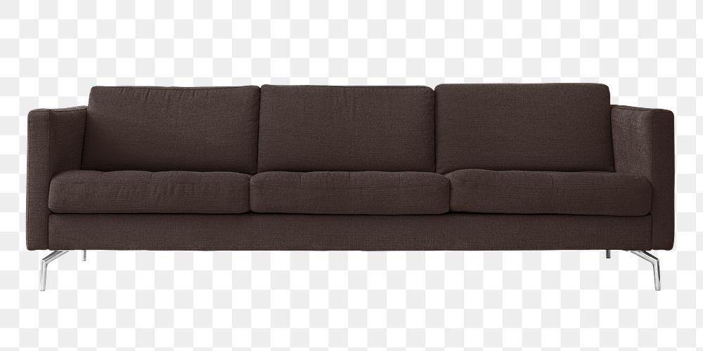 Brown couch png furniture, transparent background