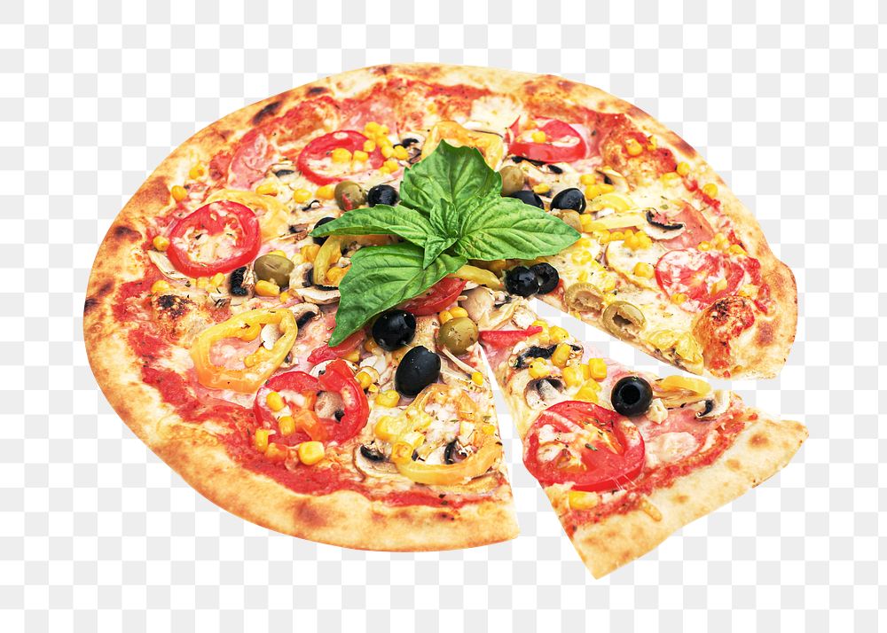 Pizza png collage element, transparent background