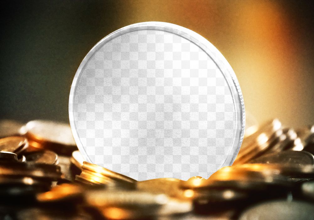 Coin png mockup, transparent design