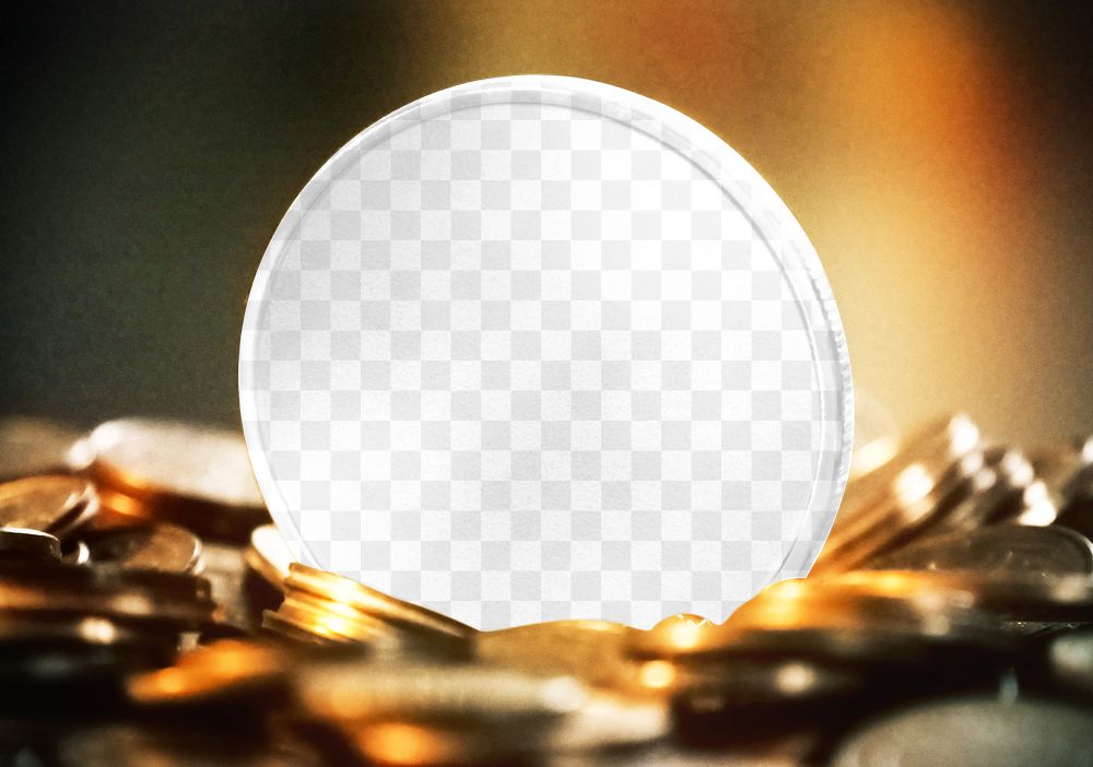 Coin png mockup, transparent design