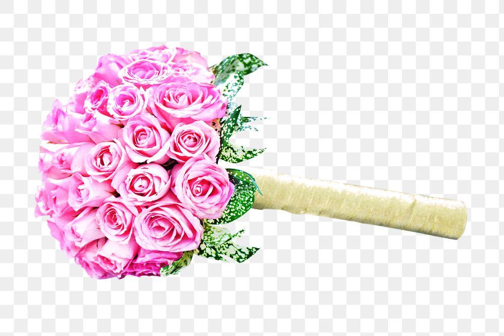 Pink rose bouquet png image, transparent background