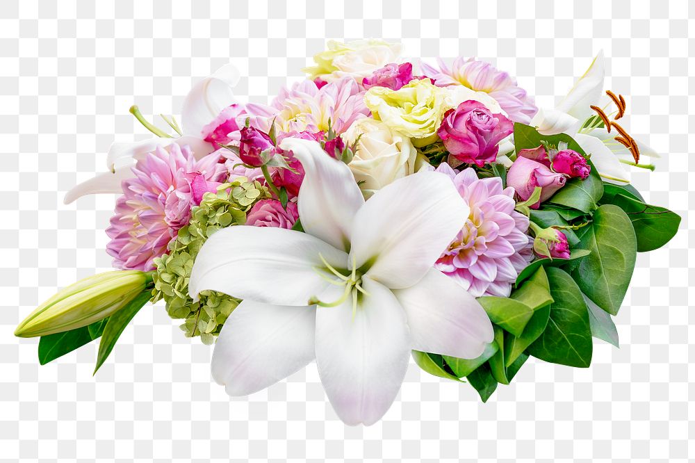 Fresh flower bouquet png, transparent background