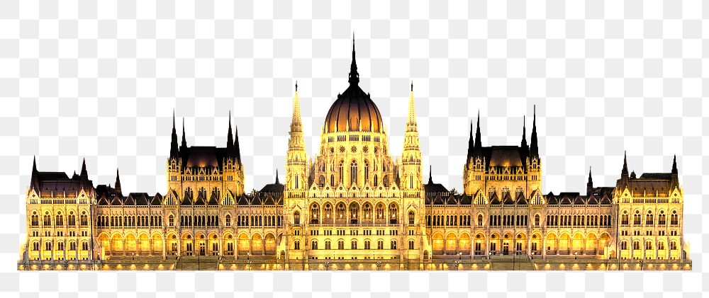 Hungarian Parliament png collage element, transparent background