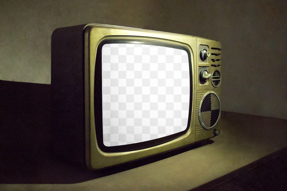 Retro TV png mockup, transparent design